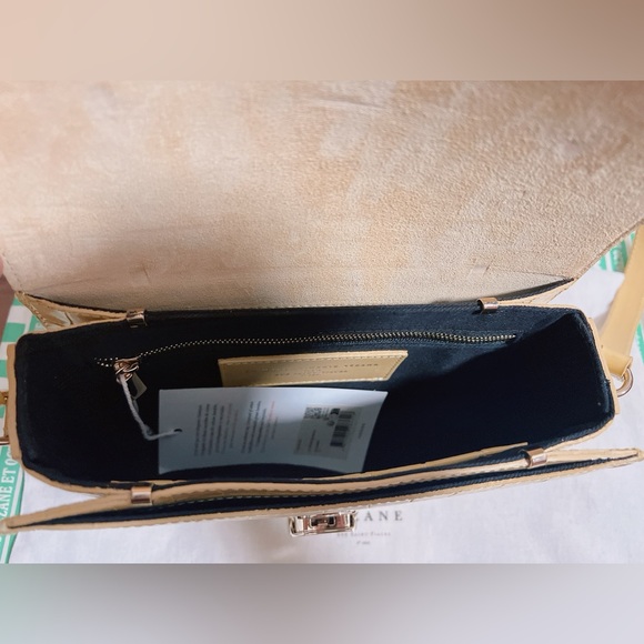 Sezane Claude Buttercup Crocodile Print Bag - Picture 7 of 9